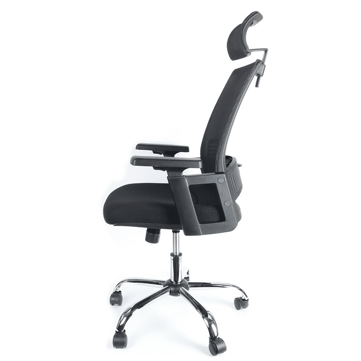 Cadeira de direcao q-connect ergonomica base metal encosto alto com apoio de cabeca ajustavel regulavel em altura 1140+7 2