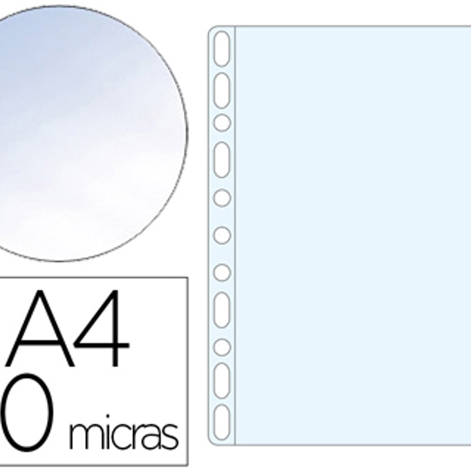 Bolsa catalogo/mica q-connect din a4 80 microns cristal caixa de 1400 unidades 1