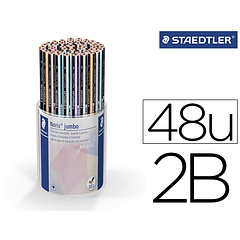 Lapis de grafite staedtler 119 triplus 2b cor pastel frasco de 48 unidades cores sortidas