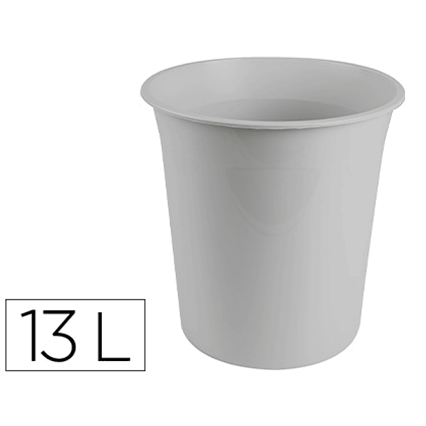 Cesto plastico q-connect cinza opaco 13 litros 1