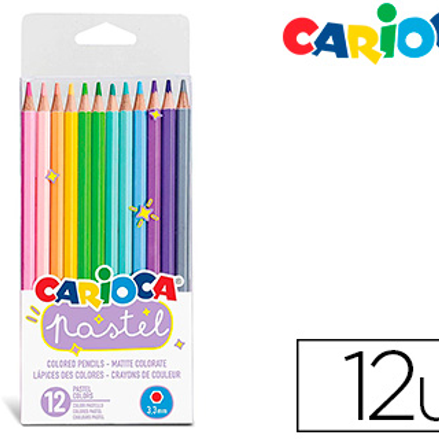 Lapis carioca pastel blister de 12 cores sortidas 1