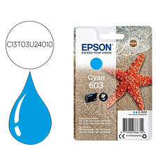 Tinteiro epson 603 xp-2100 / 2105 / 3100 / 4100 / wf-2810 / 2830 / 2835 / 2850 cian 130 paginas