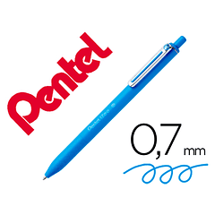 Esferografica pentel izee ponta de 0,7mm retratil cor azul ceu