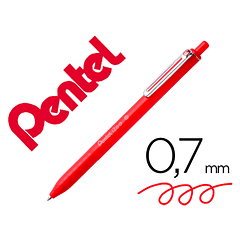 Esferografica pentel izee ponta de 0,7mm retratil cor vermelho