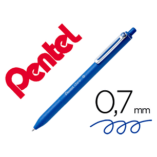 Esferografica pentel izee ponta de 0,7mm retratil cor azul