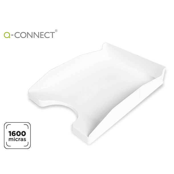 Tabuleiro de secretaria q-connect plastico branco opaco 8