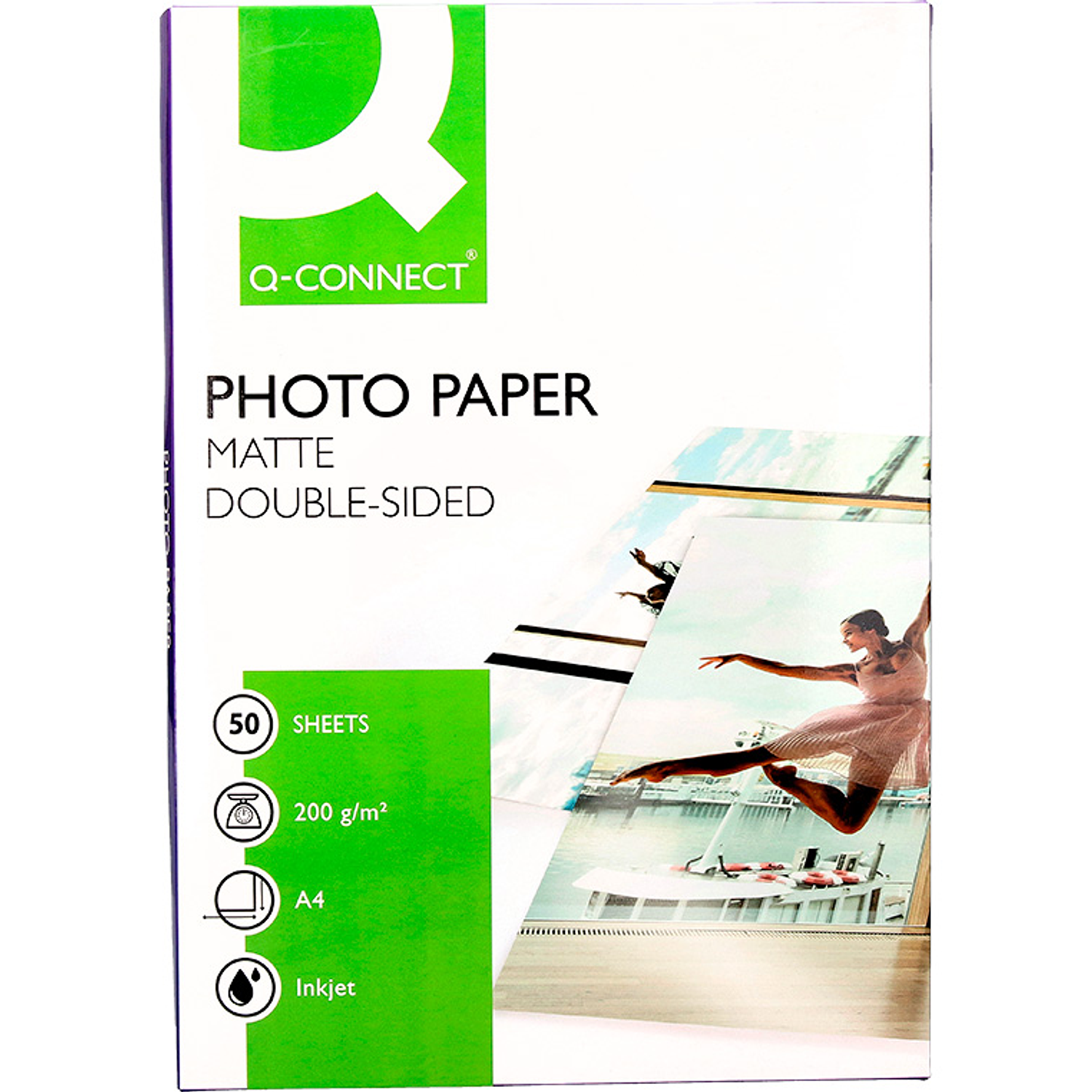 Papel q-connect foto mate dupla face din a4 para fotocopiadoras e impressoras a tinteiro pack de 50 folhas 220 gr 2