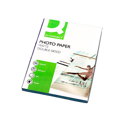 Papel q-connect foto mate dupla face din a4 para fotocopiadoras e impressoras a tinteiro pack de 50 folhas 220 gr