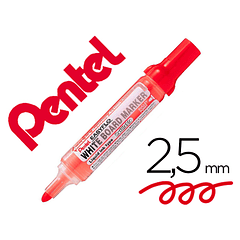 Marcador pentel para quadro branco easyflo recarregavel cor vermelho