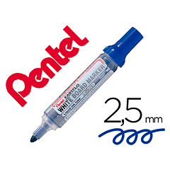 Marcador pentel para quadro branco easyflo recarregavel cor azul