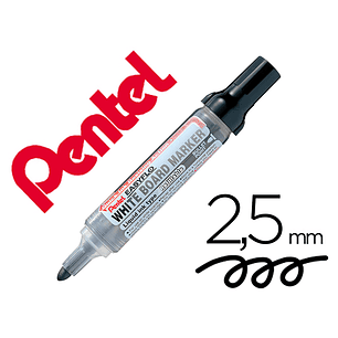 Marcador pentel para quadro branco easyflo recarregavel cor preto