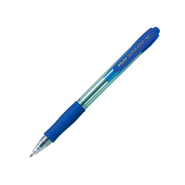 Esferografica pilot super grip azul retratil apoio em borracha tinta de oleo em blister de 2 unidades 3