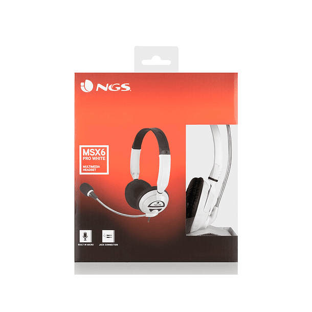 Auriculares ngs headset msx6 pro com microfone diadema ajustavel jack 3,5 mm e controlo de volume 7