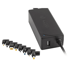 Adaptador de corriente ngs automatic 90w con 9 adaptadores y salida usb 2a