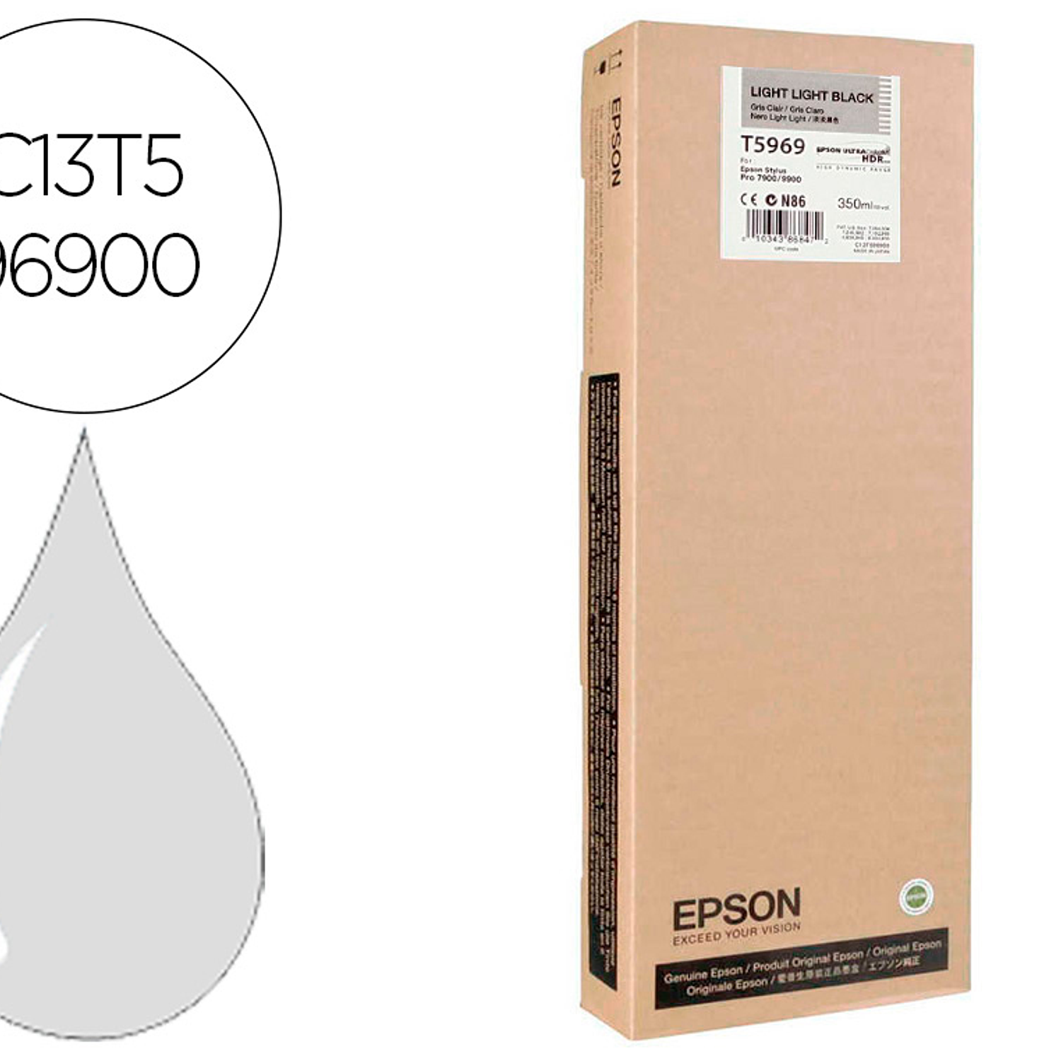 Tinteiro epson gf stylus photo 7900/9900 cinza claro 1