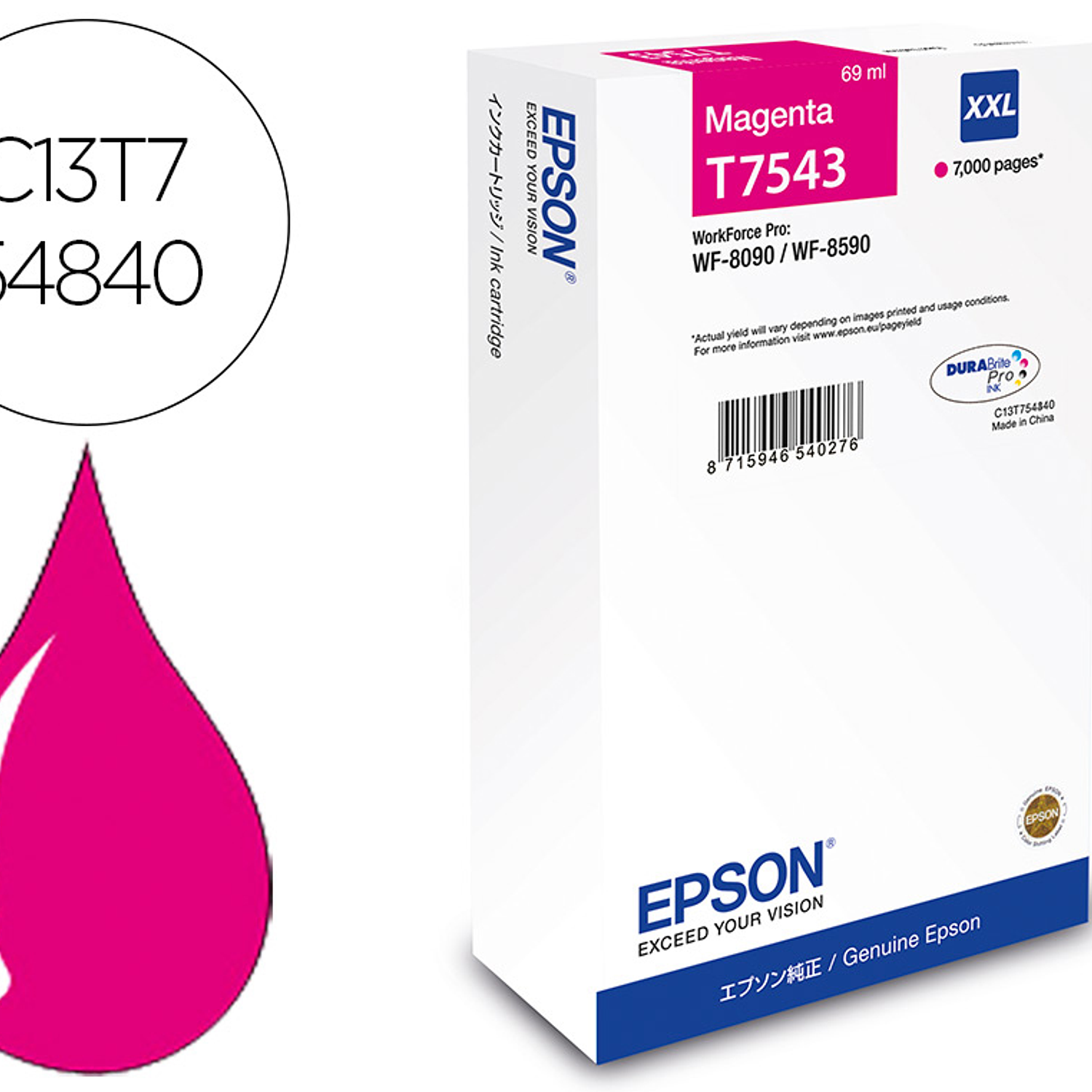 Tinteiro epson magenta xxl 7000p wf-8x90 2