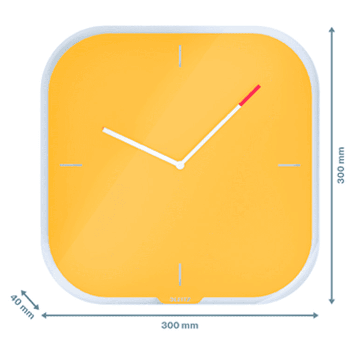 Relogio de parede em vidro leitz cosy amarelo 2