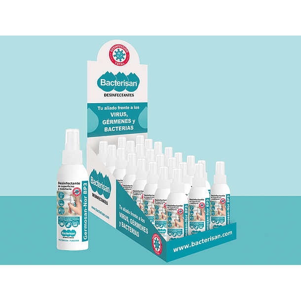 Liquido de limpeza higienizante desemfetante germosan nor bp3 para superficies e mobiliario frasco pulverizador de 60 ml 3