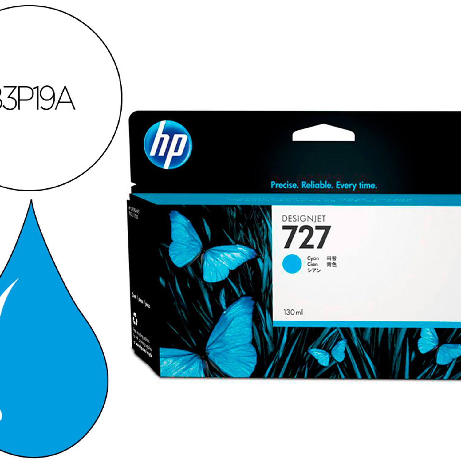 Tinteiro hp designjet t920/t1500 n 727 cian alta/1000 paginas 1