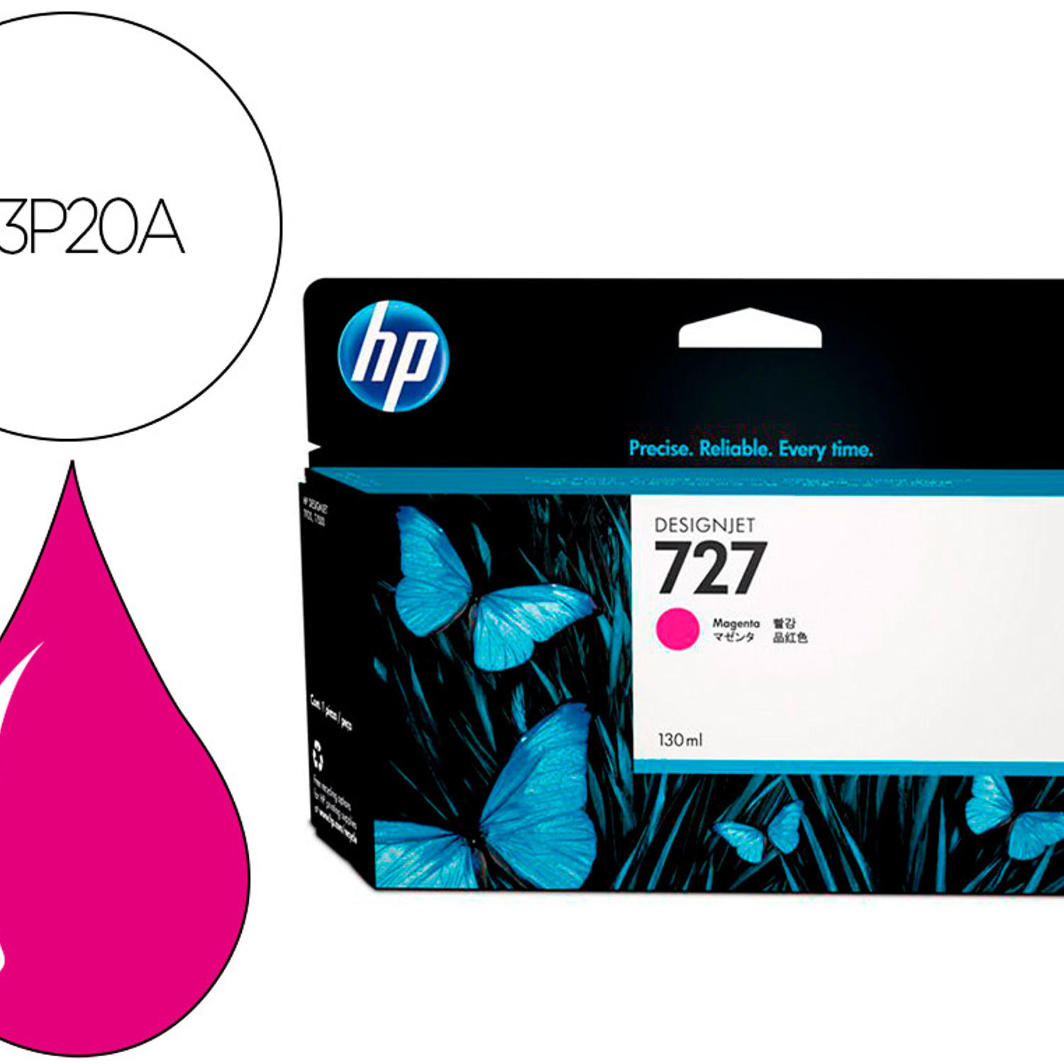 Tinteiro hp designjet t920/t1500 n 727 magenta alta/1000 paginas 2