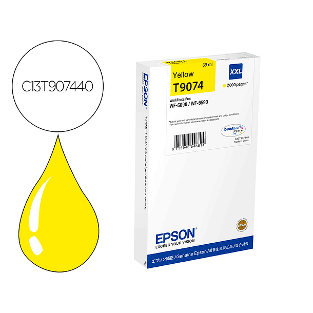 Tinteiro epson wf-6xxx amarelo xxl 2