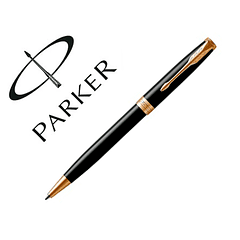 Conjunto parker sonnet preto gt esferografica + porta cart es