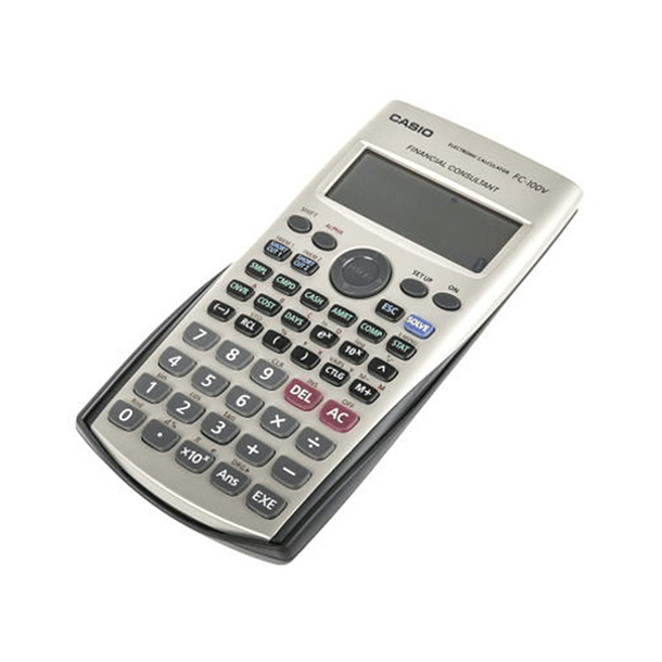 Calculadora casio fc-100v financeira 4 linhas 10+2 digitos armazenamento flash calculo de impostos com capa cor cinza 3