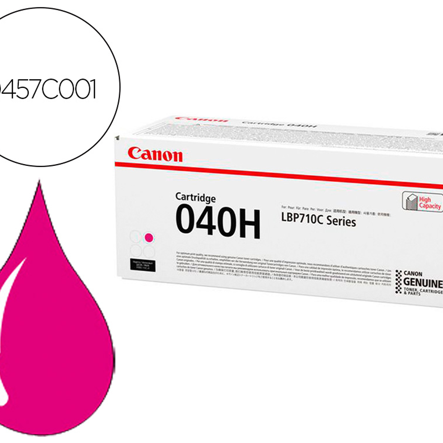 Toner canon 040hm alta capacidade lbp710 lbp712 magenta 2