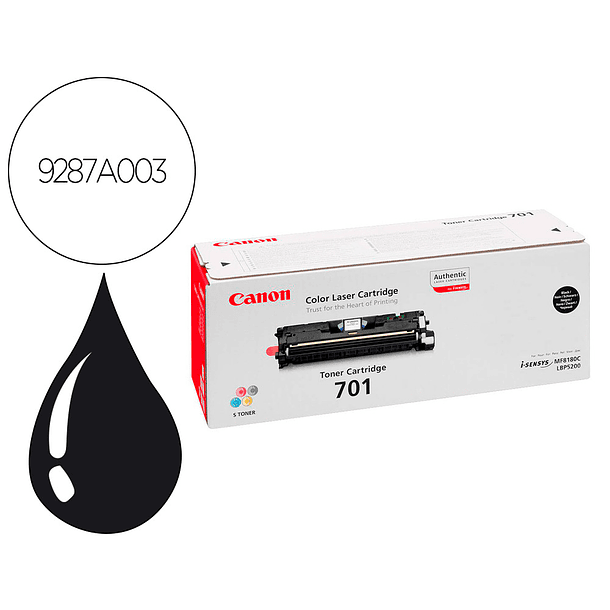 Toner canon 701bk lbp5200 mf8100 mf8180 preto 2