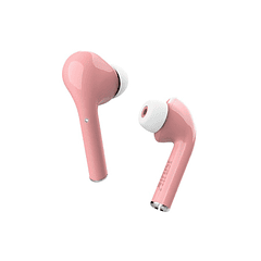 Auricular trust nika sem fios bluetooth com estojo de carregamento cor rosa