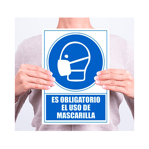 Pictograma archivo 2000 obrigatorio o uso de mascara pvc cor azul 210x297 mm