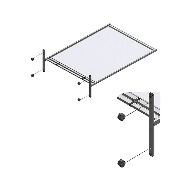 Roda rotativa nobo para tela separadora nobo premium plus pack de 4 unidades 4