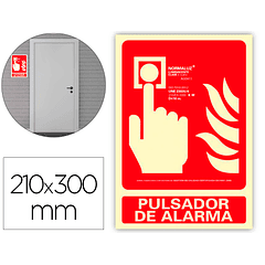 Pictograma archivo 2000 botao de alarme pvc vermelho luminiscente 210x300 mm