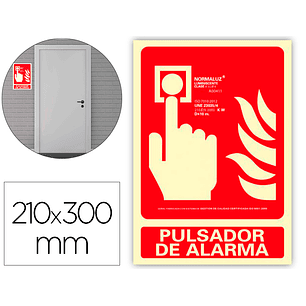 Pictograma archivo 2000 botao de alarme pvc vermelho luminiscente 210x300 mm