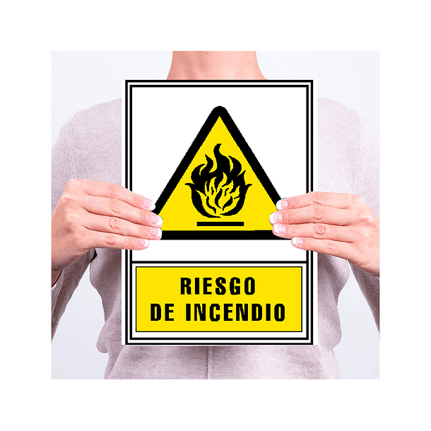 Pictograma archivo 2000 risco de incendio pvc amarelo luminiscente 210x297 mm 3