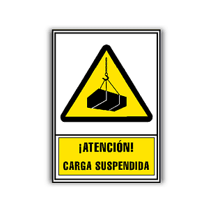 Pictograma archivo 2000 atencao carga suspensa pvc amarelo luminiscente 210x297 mm