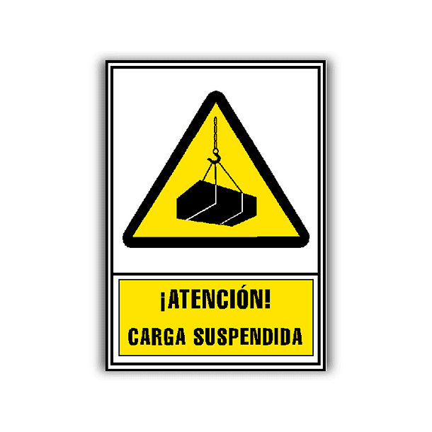 Pictograma archivo 2000 atencao carga suspensa pvc amarelo luminiscente 210x297 mm 2