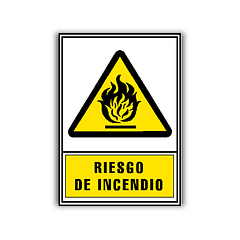 Pictograma archivo 2000 risco de incendio pvc amarelo luminiscente 210x297 mm