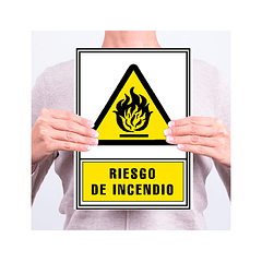 Pictograma archivo 2000 risco de incendio pvc amarelo luminiscente 210x297 mm