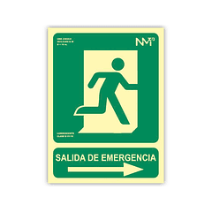 Pictograma archivo 2000 saida de emergencia direita pvc verde luminiscente 224x300 mm