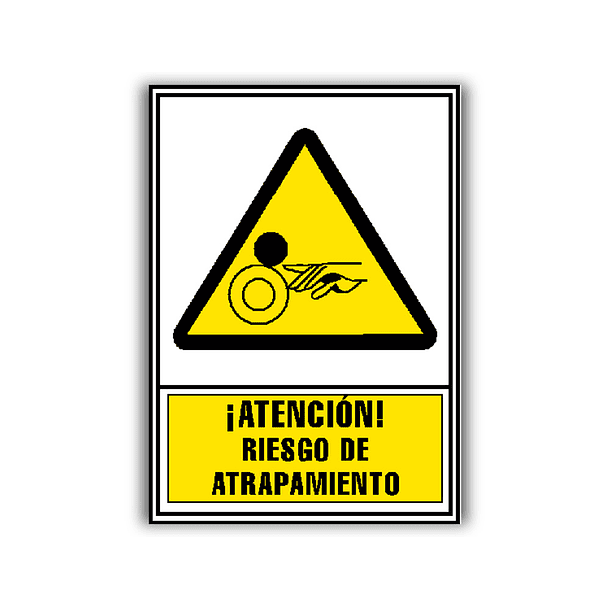 Pictograma archivo 2000 atencao risco de aprisionamento pvc amarelo luminiscente 210x297 mm 1