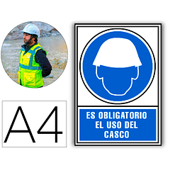 Pictograma archivo 2000 obrigatorio uso de capacete pvc azul luminiscente 210x297 mm