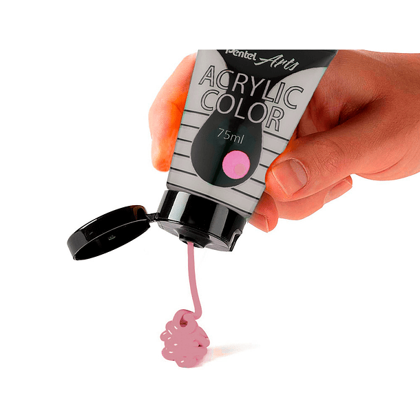 Tinta acrilica pentel em tubo de 75 ml cor especial perola iridescente vermelho 1