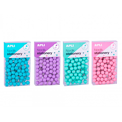 Alfinetes de sinalizacao apli redondos nordik 9 x 20 mm cores pastel sortidas caixa de 100 unidades