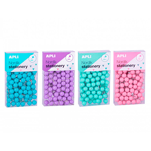 Alfinetes de sinalizacao apli redondos nordik 9 x 20 mm cores pastel sortidas caixa de 100 unidades