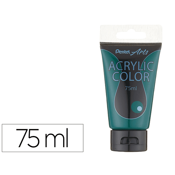 Tinta acrilica pentel em tubo de 75 ml cor verde escuro 1