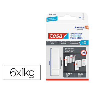 Tira autoadesiva tesa dupla face powerstring transparente fixacao ate 1 kg recarga blister de 6 unidades