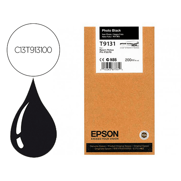 Tinteiro epson t9131 photo preto ink 200ml 1