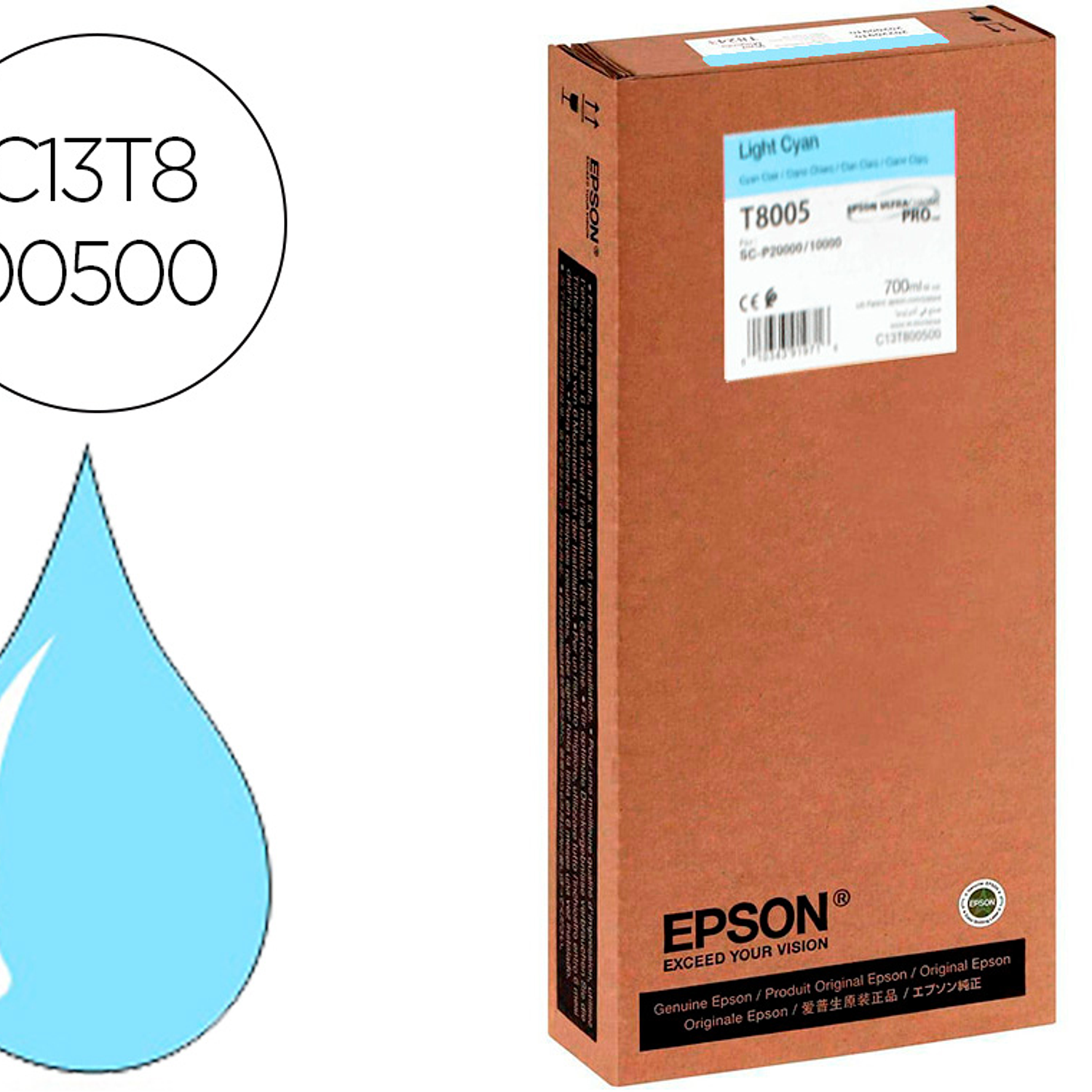 Tinteiro epson singlepack light cian t800500 ultrachrome pro 700ml 1