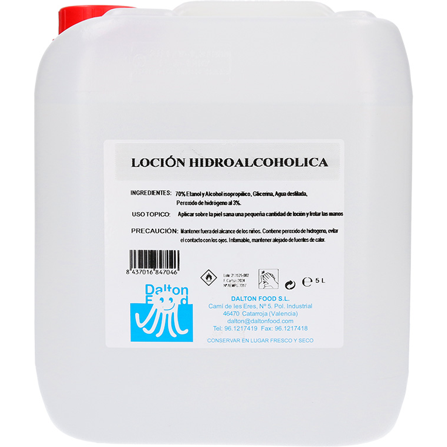 Gel hidroalcoolico para desinfeção e limpeza de maos garrafa 5 litros 2